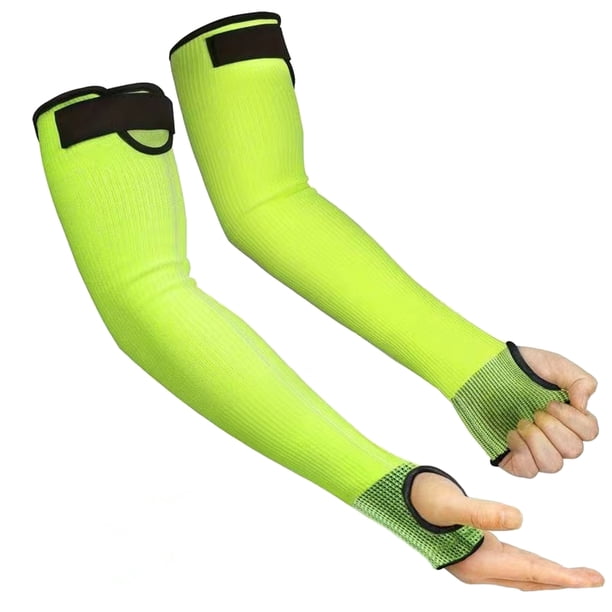 1 par de mangas de brazo resistentes a cortes con orificios para el pulgar, transpirables y ajustables, para hombres y mujeres, para jardinería, agricultura y trabajo de alto riesgo.