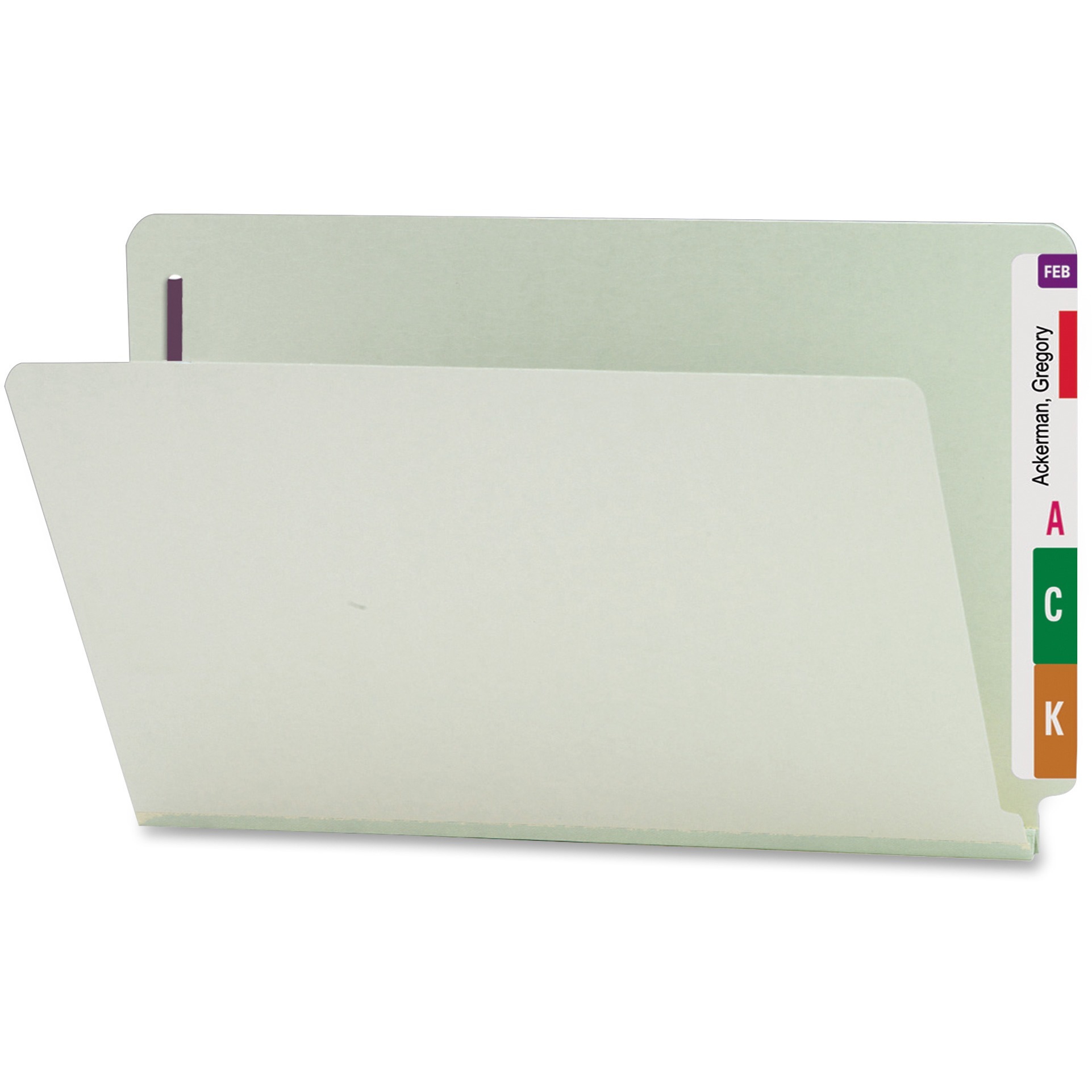 File tab. End tab file folders with fasteners.