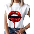 thumbnail image 1 of Femmes Col à Manches Courtes Tops de Mode d'Été pour Faire du Shopping Quotidien, 1 of 6