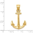 thumbnail image 5 of 14K Yellow Gold 3-D Anchor Pendant (34 X 21) Made In Peru c3341, 5 of 6