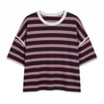 thumbnail image 6 of zbxnLI Oversized T Shirts for Women Casual Short Sleeve Tee Top Fashion Striped Baggy Tshirts Crew Neck Tops, 6 of 7
