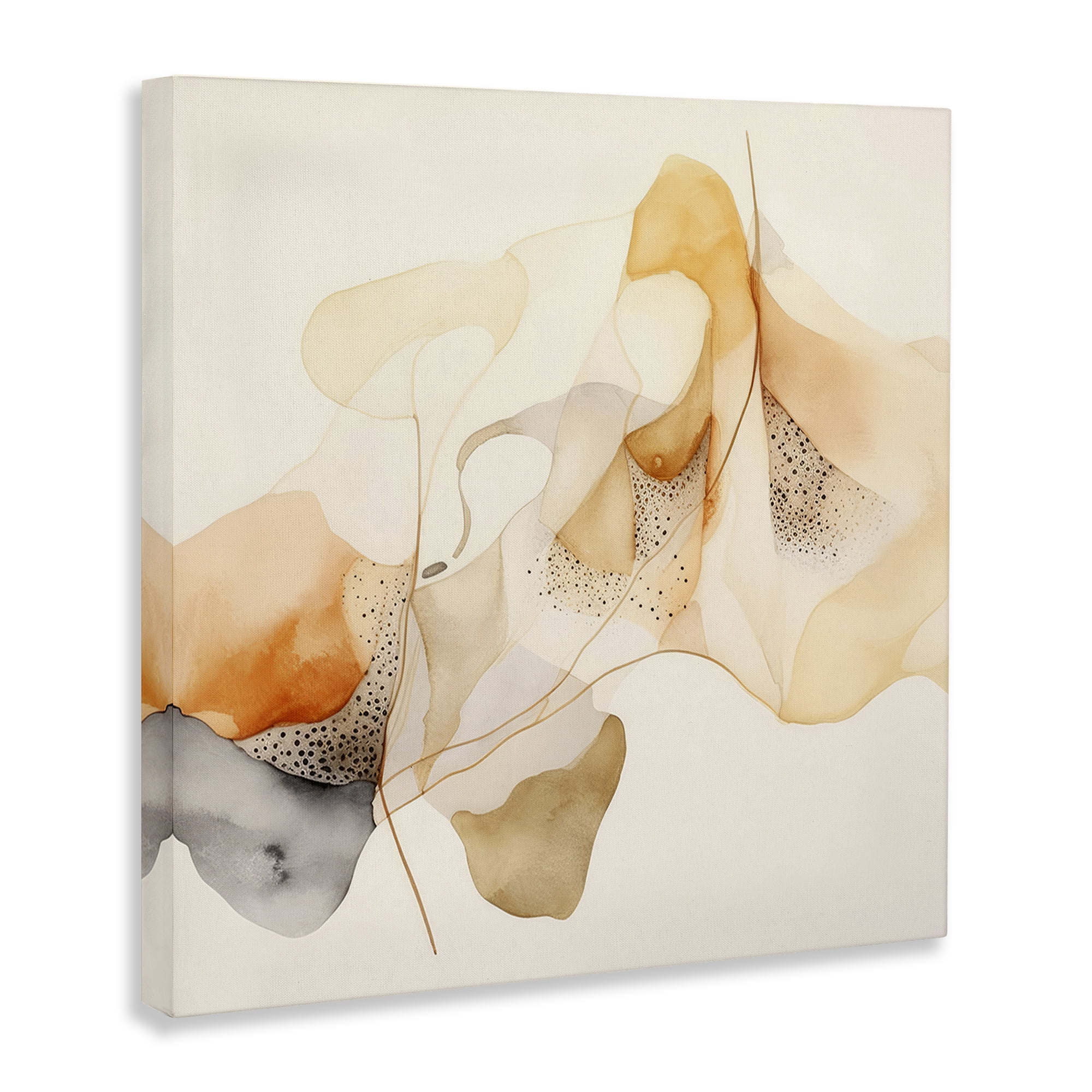 Stupell Industries Blush Fluid Abstraction Abstract Painting Gallery Wrapped Canvas Art Print Wall Art, 36 x 36