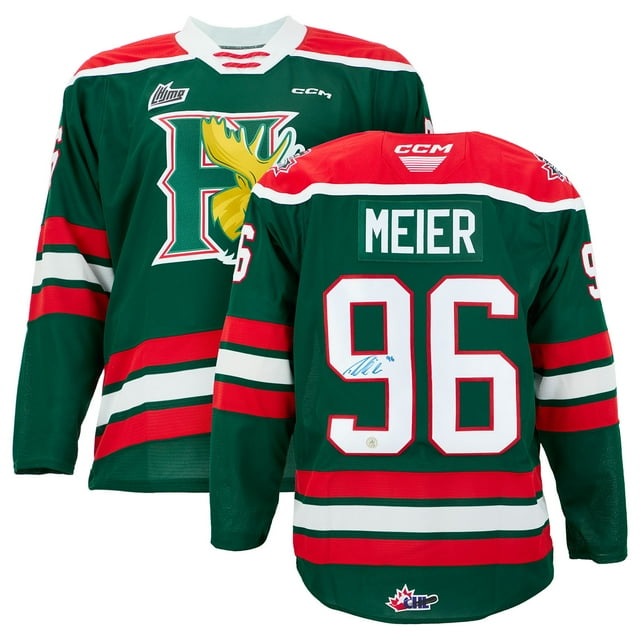 Timo Meier Chandail de Hockey Réplique Vert CHL d'Halifax Signé