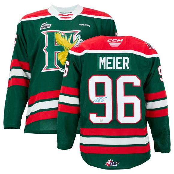 Timo Meier Chandail de Hockey Réplique Vert CHL d'Halifax Signé