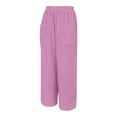 thumbnail image 6 of ManxiVoo Summer Lightweight High Elastic Waist Trendy Wide Leg Harem Pants with Pockets Casual Comfortable Lounge Trousers XXL Size Pink, 6 of 9