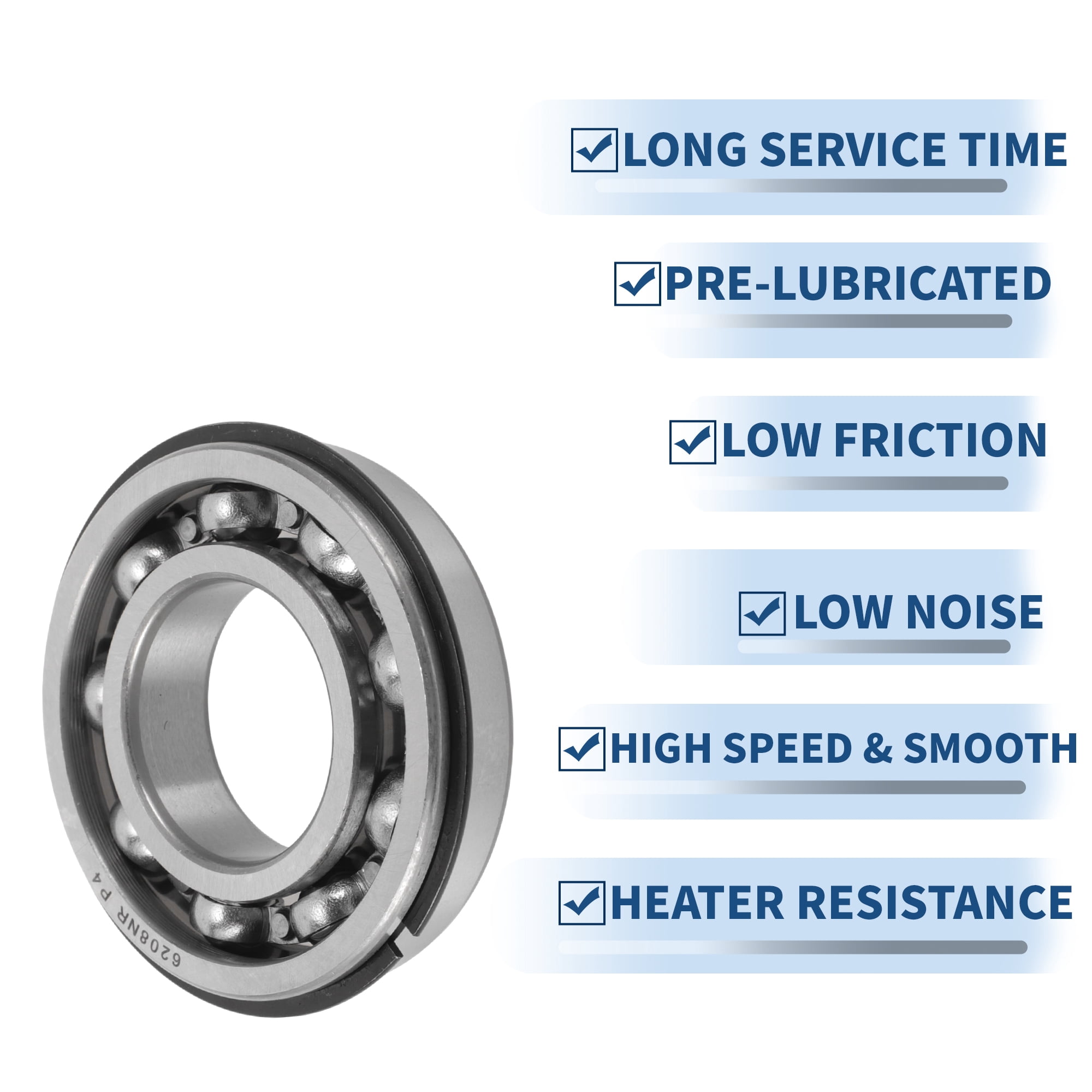 Unique Bargains 6208NR Deep Groove Ball Bearings 40x80x18mm P4 Open Type Lubricated Bearings 1 Pc Car Scooter Skateboard Wheel Universal Silver Tone