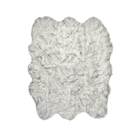 Luxe Gordon Faux Sheepskin Rug 5x6 Natural Soft Warm 1 Piece