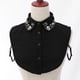 thumbnail image 4 of Sonducket Womens Detachable Half Shirt Blouse False Dickey Collar Black Rhinestone Collar Type2, 4 of 6