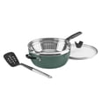 thumbnail image 3 of Juego de 4 sartenes Cuisinart Preferred - Sensible Sage Green (sartén multiusos de 4.5 cuartos con tapa, vaporera y espátula ranurada), 3 of 4