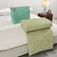 thumbnail image 4 of Cooling Blanket, Throw Blanket, Loetky Summer Blanket Bed Blanket Skin Friendly Plain Print Washed Cotton Bed Blanket Cool Comforter Hot Sleeping Summer Comforter Ventilated Comforter Green 180*200Cm, 4 of 8