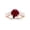 Rose Gold, variant on Channel Set 3 Three Stone Diamond Engagement Ring with a 1 Carat Ruby Heirloom Quality Center Platinum Size: 5