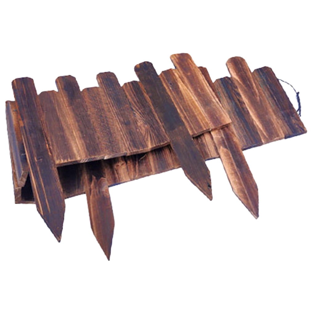 PENIKOKO decorative garden fence border Fence Coffee Wood 1 Set