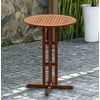 Amazonia Ibiza 1-Piece Patio Round Bar Table Eucalyptus Wood Ideal for Outdoors and Indoors, Brown