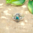 thumbnail image 5 of Blue Copper Turquoise Gemstone 925 Sterling Silver Design Engagement Ring Gift Jewelry for Women, 5 of 5
