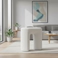 thumbnail image 3 of Aria Home Horseshoe Ottoman Plush Upholstered Accent Seat and Footrest 18", Cream, 3 of 9