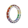 thumbnail image 4 of Rhodium Plated 925 Sterling Silver Multi-Colored Eternity Ring Band Multi-color CZ Female Size 5, 4 of 4