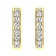 thumbnail image 3 of 1 Carat Channel Set Round Diamond Hoop Earrings in 10K Yellow Gold, 3 of 4