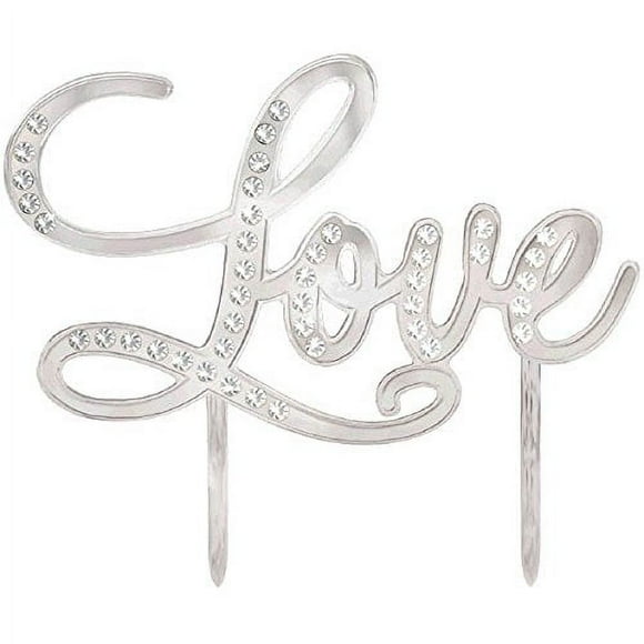 Amscan 100005 Wedding Love Cake Topper Silver 5 316 x 5 1ct
