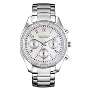 Caravelle Womens Chronograph Stainless Steel Case and Bracelet Pearl Dial White Watch - 43L159