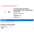 thumbnail image 2 of Front Side Marker Light Socket - Compatible with 1997 - 2002 Chevy Express 2500 1998 1999 2000 2001, 2 of 2