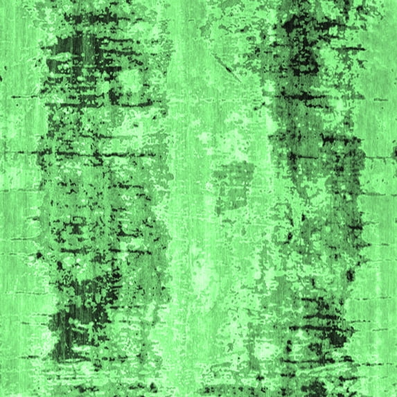 Ahgly Company Indoor Square Oriental Emerald Green Industrial Area Rugs, 3' Square
