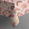 thumbnail image 5 of Pink Boho Bohemia Rainbows Hearts Stars Pattern Square Tablecloth,Waterproof Square Table Cover,Wipeable Spillproof Washable Table Cover for Home Kitchen Party Decor 60"x60"(152x152cm), 5 of 6