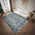 thumbnail image 3 of 2' X 8' Grey Zebra Print Shag Handmade Non Skid Runner Rug, 3 of 4