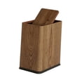 thumbnail image 2 of Cubo de basura para baño, cesto de basura, cubo de almacenamiento con tapa a presión, de basura estrecho para restaurante, guardería, hogar Patrón de madera, 2 of 7