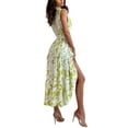 thumbnail image 2 of Bellella Robes Longues Maxi pour Femmes Robe Chemise Col en V Imprimé Floral Été Plage Robe d'Été Aguichant Sans Manches Femmes Jaune P, 2 of 3