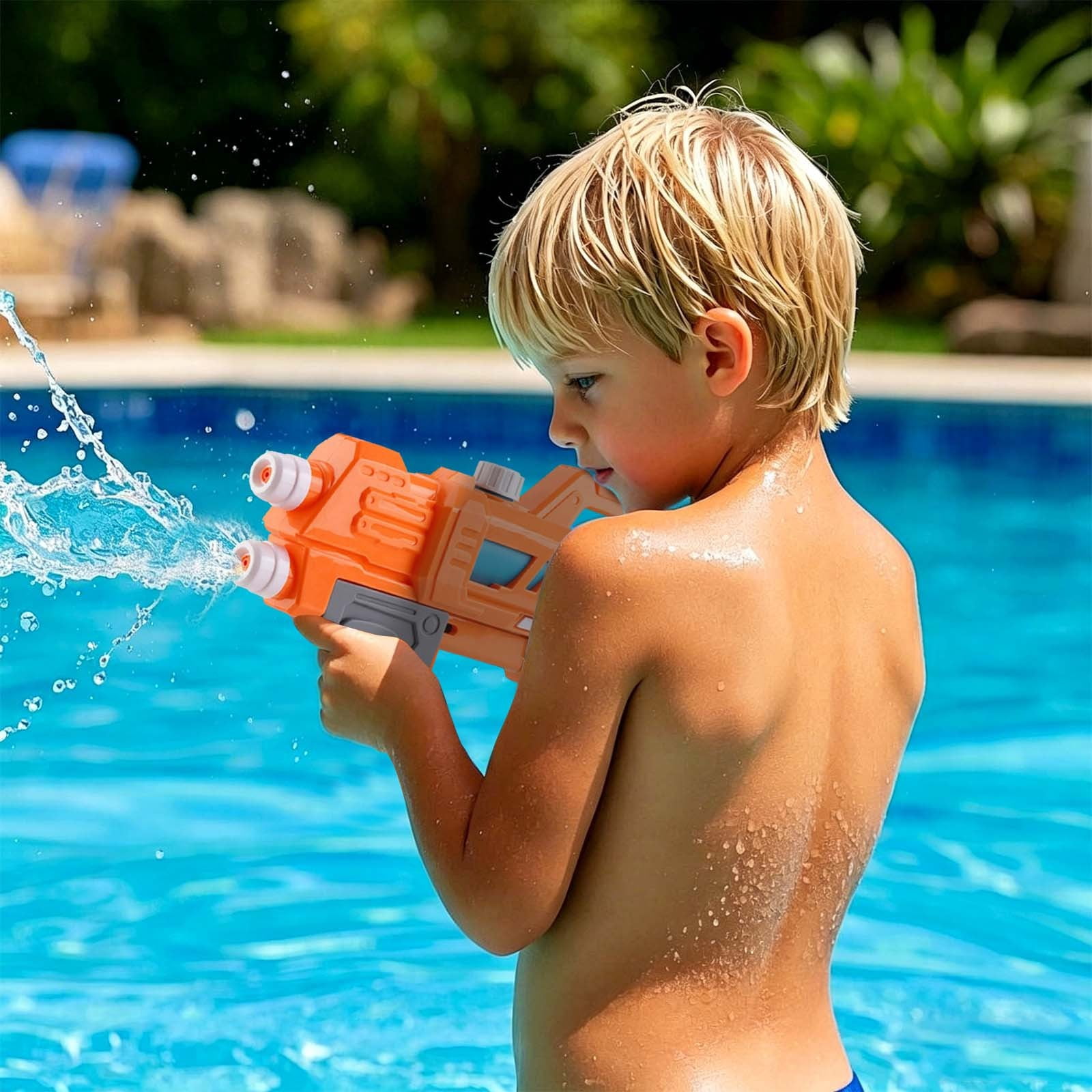 VKLU 23" XL Orange Squirt Blaster, Extra Large Capacity Water Soaker, Heavy Duty Pump Action Toy for Summer Lake Days & Outdoor Celebrations