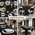 thumbnail image 3 of 120" Round Polyester Tablecloth Black- 1pc. for Home décor, Weddings, Party events, or Restaurants., 3 of 6