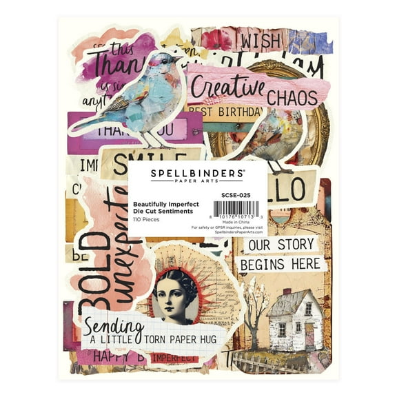 Spellbinders Die Cut Sentiments - 110 pc-Beautifully Imperfect