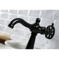 thumbnail image 4 of Kingston Brass KSD3540RX Belknap One-Handle Single-Hole Bathroom Faucet with Deck Plate and Push Pop-Up Drain, Matte Black, 4 of 7