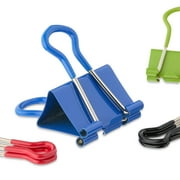 Pen+Gear Grip Binder Clips, Assorted Colors and Sizes, 24 Count