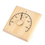 0~140℃ Wooden Thermometer Temperature Display for Sauna Room Wall Mounted