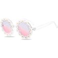 thumbnail image 1 of lunettes De Soleil Sweet Daisy (cuadro Transparente, Verres Bleu Rose) Pour Femmes Et Hommes Cadre Rond Fleur Lunettes Decorativos Uv400 Lunettes B, 1 of 5
