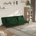 thumbnail image 1 of vidaXL 2-Seater Sofa Bed with Two Pillows Dark Green Velvet, 1 of 5