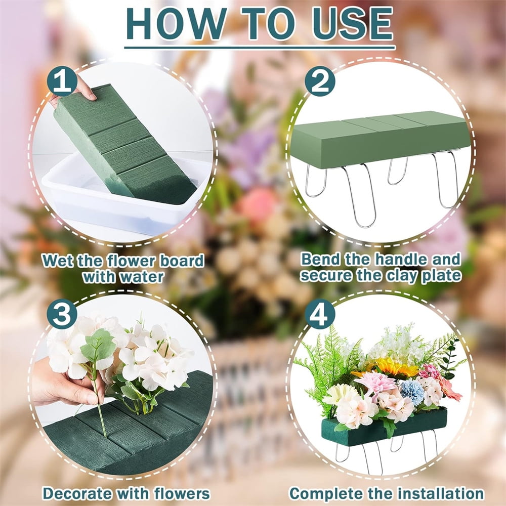 Triani 2Pcs Headstone Flower Saddle Artificial Cemetery Flower Saddles 11.81" Cemetery Headstone Saddle with Floral Foam for Grave Headstone Cemetery Floral Decorations