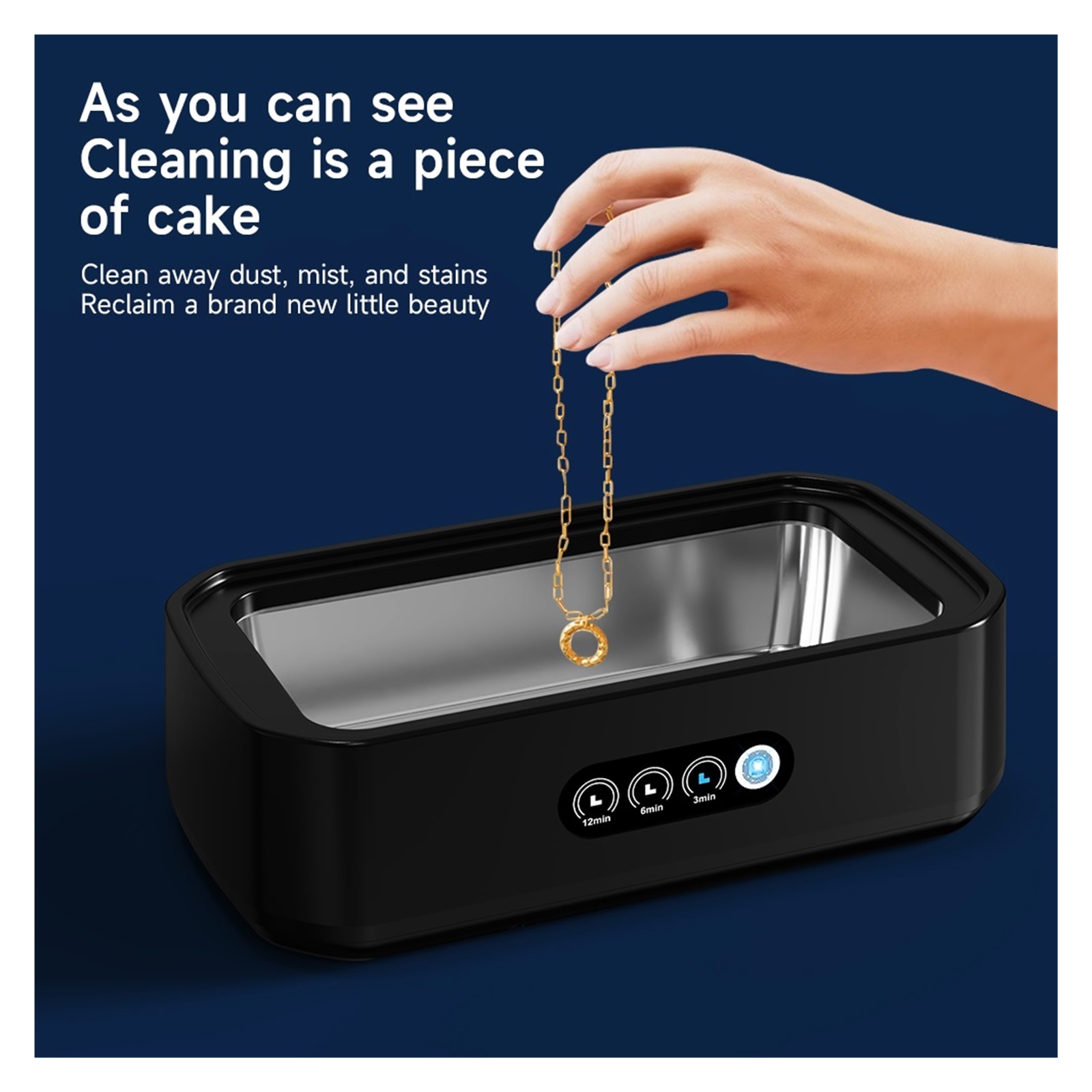 Ultrasonic Cleaner Machine Eyeglass High-Frequency Vibration Cleaning for Glasses Jewelry Denture