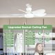 thumbnail image 2 of Ventilador de techo con luz y mando a distancia, luz regulable con 3 velocidades, LED regulable, 5 aspas, ventilador de techo inalámbrico con luz para cocina, dormitorio y habitaciones pequeñas, 2 of 5