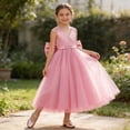 thumbnail image 4 of Fgnfyis Toddler Princess Dress Sleeveless Satin Net Long Puff Skirt Birthday Performance European Style Girls Summer Dresses Pink 9-11 Years, 4 of 7