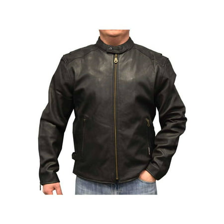 redline men's light-weight leather touring motorcycle jacket, black (Best Lightweight Motorcycle Jacket)