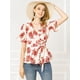 thumbnail image 2 of AllegK Blucon cuello en V floral con volantes y mancorpamujer blanco XL, 2 of 6