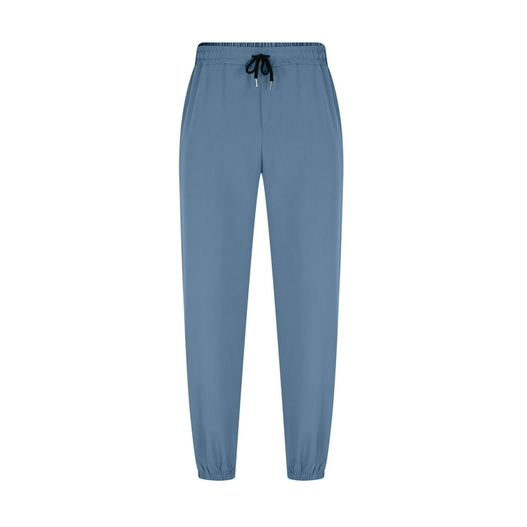 Levmjia Men's Elastic Waist Joggers 100% Polyester Pre-Shrink Cool
