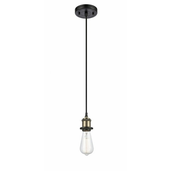 Innovations 516-1P-BAB-LED Bare Bulb 1 Light Mini Pendant part of the Ballston Collection, Black Antique Brass