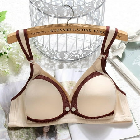 

3 packs * Lace front open button breast-feeding rimless wide shoulder strap large bra sports bras for women high support