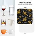 thumbnail image 6 of Rateoe Hohey Bee Golden Embroidery Drawing Drink Coasters Set of 4 Leather Coasters Spill Protection for Table Desk,Durable and Non Slip Leather Coaster ,4 Inches Drink Mats-Square, 6 of 6