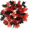 thumbnail image 4 of Morttic 2 Pcs Fall Maple Leaf Garland Hanging Black Fall Leaves Vine Artificial Autumn Garland Halloween Thanksgiving Decor for Home (Black&Orange), 4 of 8