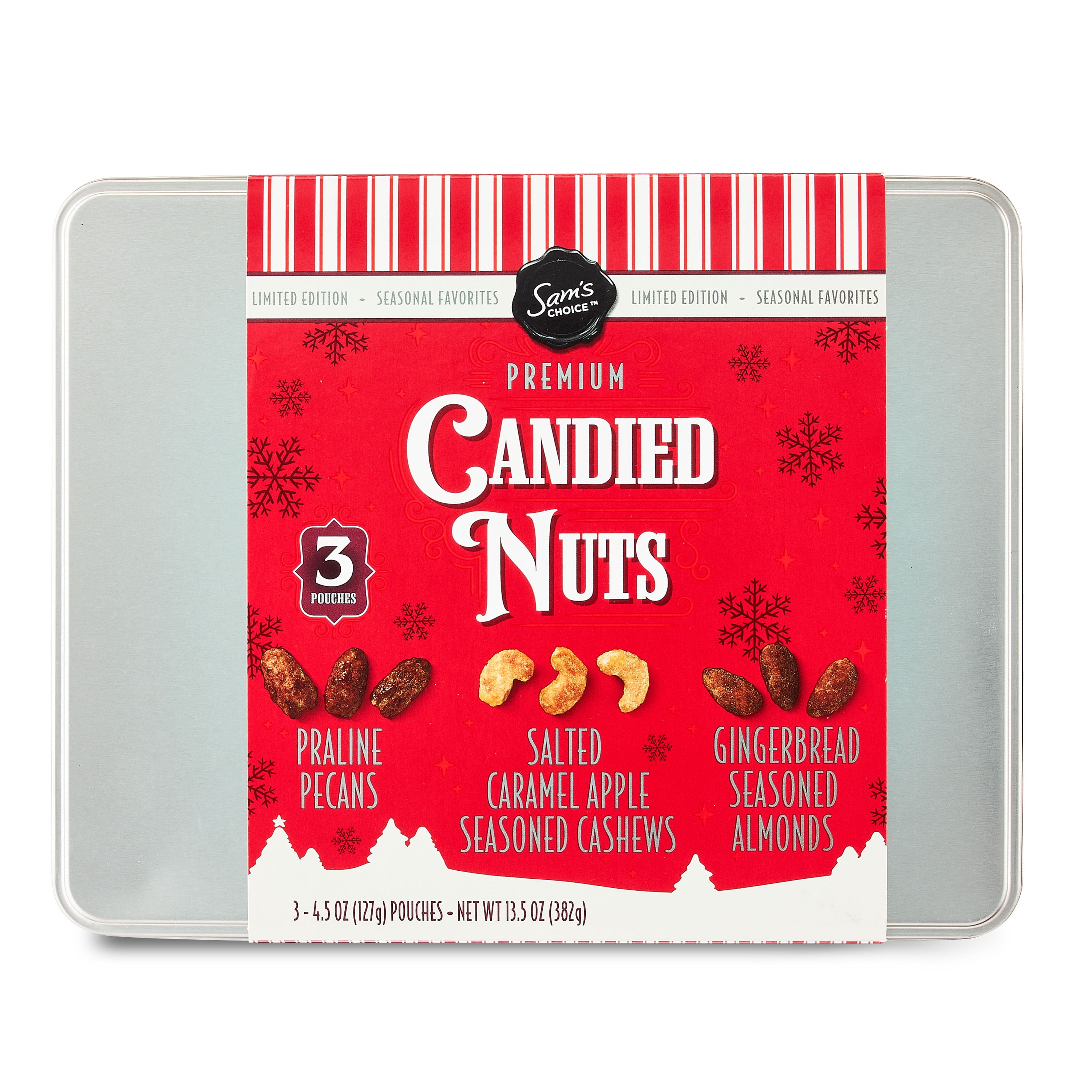 Sam's Choice, Premium Gift Assorted Candied Nut Tin, 3 Count 4.5oz