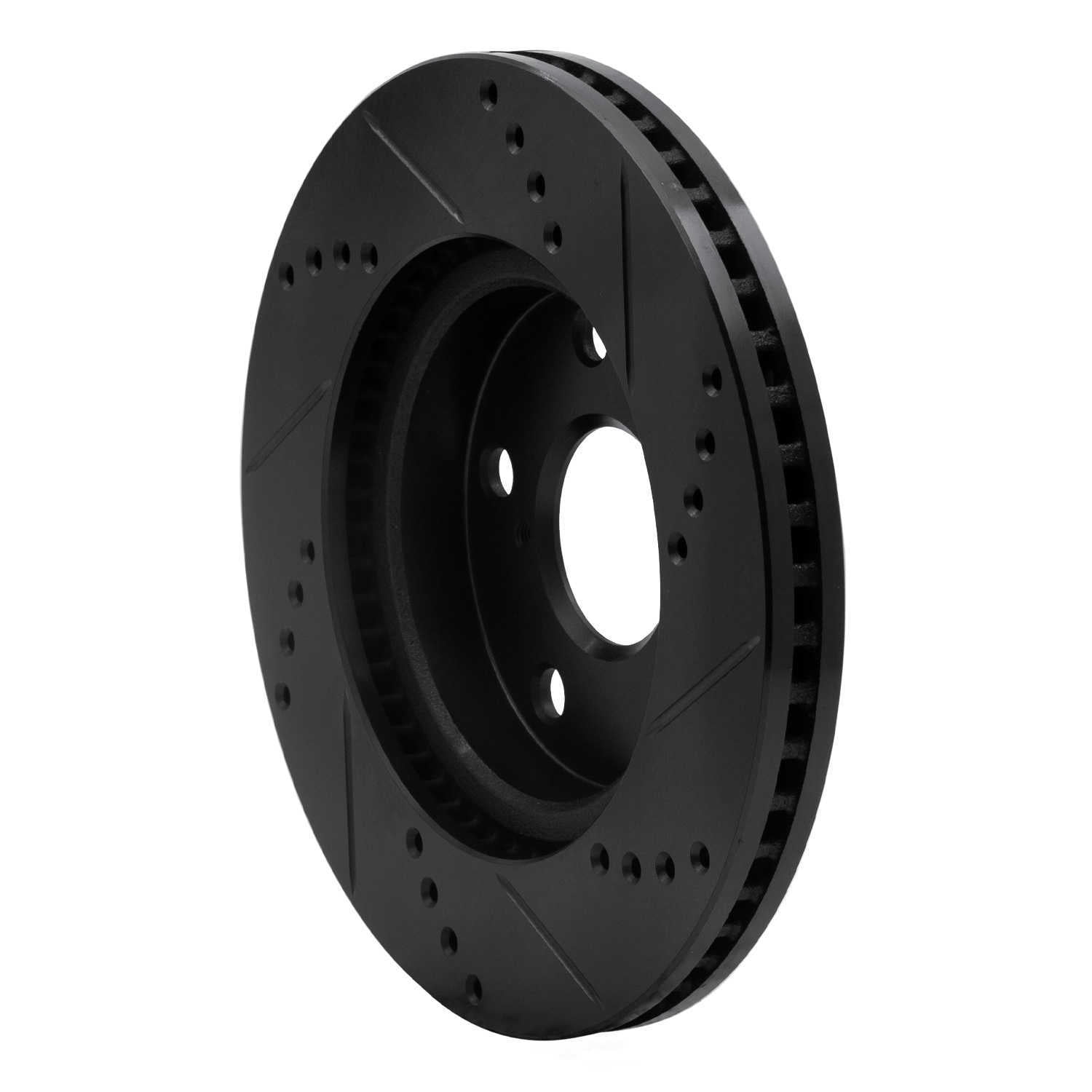 Dynamic Friction Company 633-76135L DFC Brake Rotor - Drilled And Slotted - Black